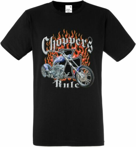NEW VINTAGE 90's CHOPPERS FOREVER MOTORCYCLE T-SHIRT BLACK L