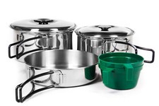 Campfrei 2 Personen Edelstahl Kochtopf-Set Kochgeschirr Camping Kochset Camping