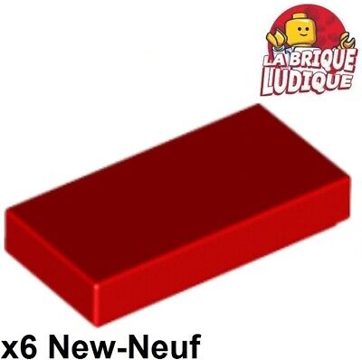 6x smooth plate/tile 1x2-red/red 30070 88630 35386 new Lego 3069b