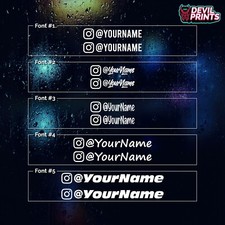 2 x INSTAGRAM PERSONALISED NAME CAR STICKER VINYL DECAL