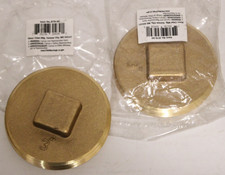 Sioux Chief 876-30 - 3" Raised Head, Brass Cleanout Plugs - Lot of 2