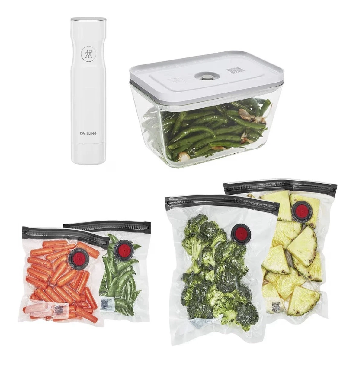 ZWILLING Fresh Save Vacuum Sealer Machine Starter Set Airtight Food Meal Prep