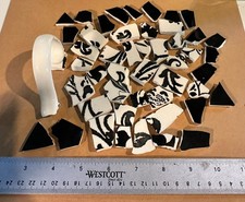 Handcut Mosaic China Tiles Plate Black White/Black Irregular Broken Decor Tiles