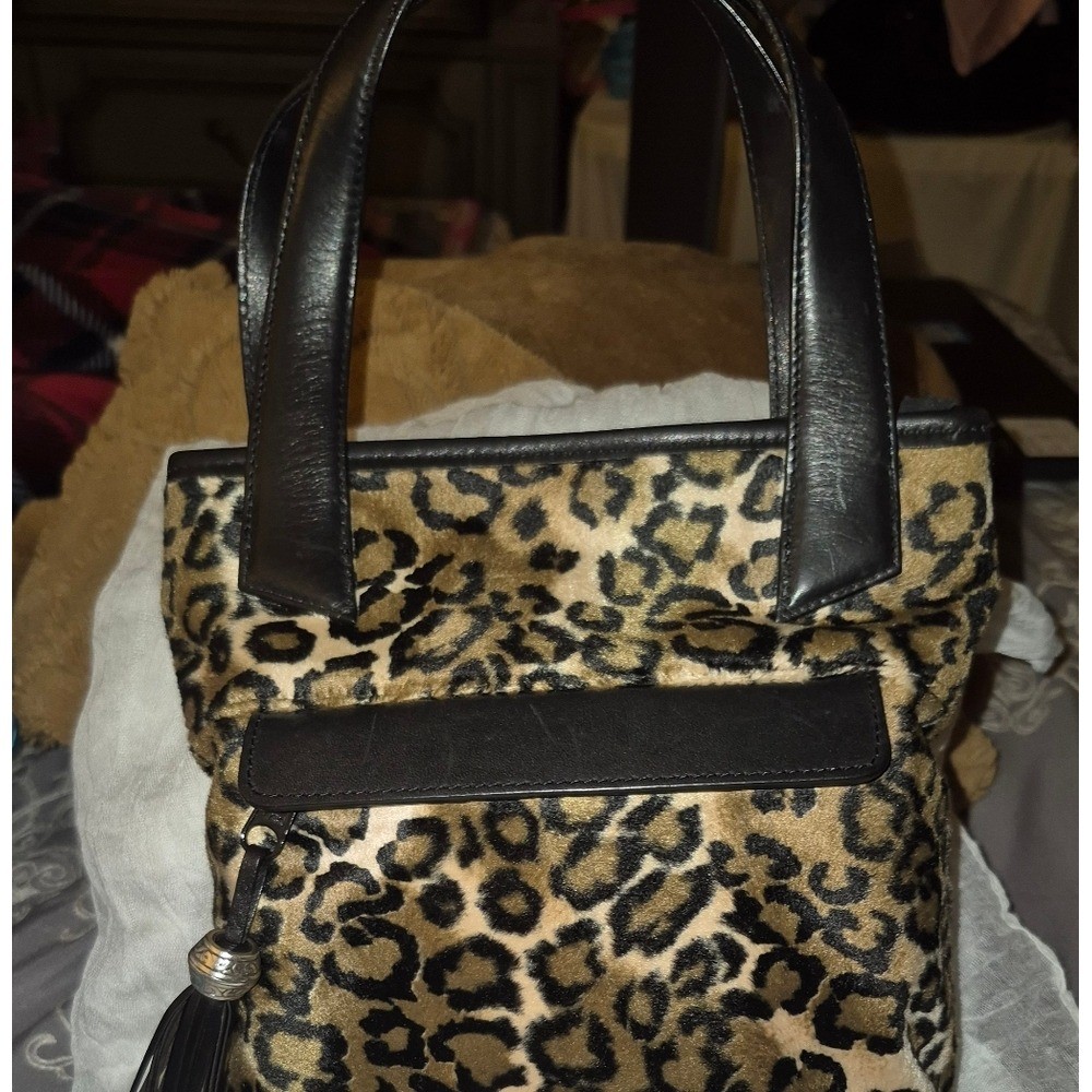 Brighton Leopard Print Tote with Black Accents