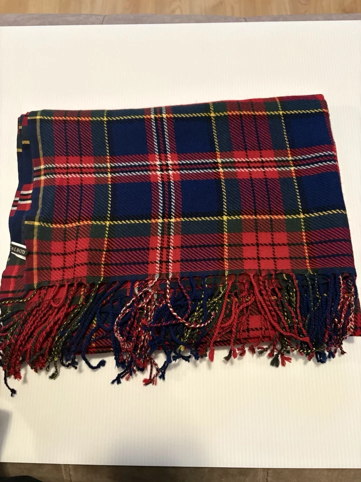 Talbots - Red, Blue, Green Plaid Wool Scarf 27" x 72" (Retail $79.50) EUC - Image 4 of 4
