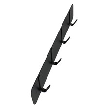 Modern Black Metal Wall Hook Rack Key, Towel, Coat, Purse, Dog Leash Hanger 18"