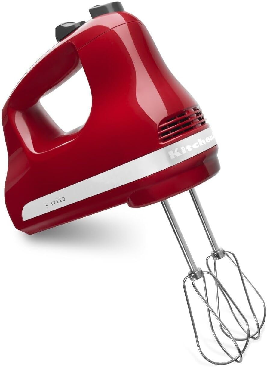 KitchenAid 3-Speed Hand Mixer, Empire Red, Pistachio, Black, KHM312