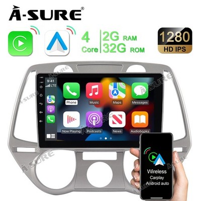 9'' Android 14 Apple CarPlay Autoradio GPS Navi WIFI Für Hyundai i20 PB 2008-2011