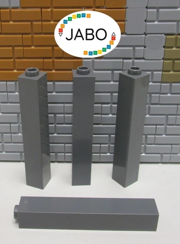 (D10/8) LEGO 4x2453 Brick Pillar 1x1x5 New Dark Grey