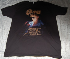 David Bowie Diamond Dogs 1974 Retro Tour Shirt New Mens Lg Black 100% Cotton