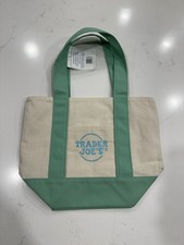 Authentic, Limited Edition Trader Joe's Mini Pastel Canvas Tote Green from USA