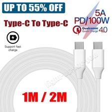 USB C To USB C Fast Charger PD 100W Dual Type C Charging Data Sync USB Cable UK