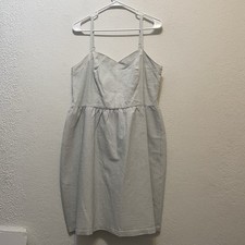 Ann Taylor LOFT Blue White Striped Sleeveless Cotton Sun Dress Size 12 NEW