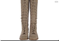 MAX MARA SUEDE KNEE HIGH LACE UP BOOTS(ITALY)...
