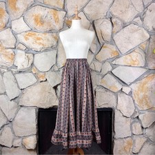 Ralph Lauren Western Wear Rare c. 1970s Prairie Skirt Algonquin Tan Stripe  10