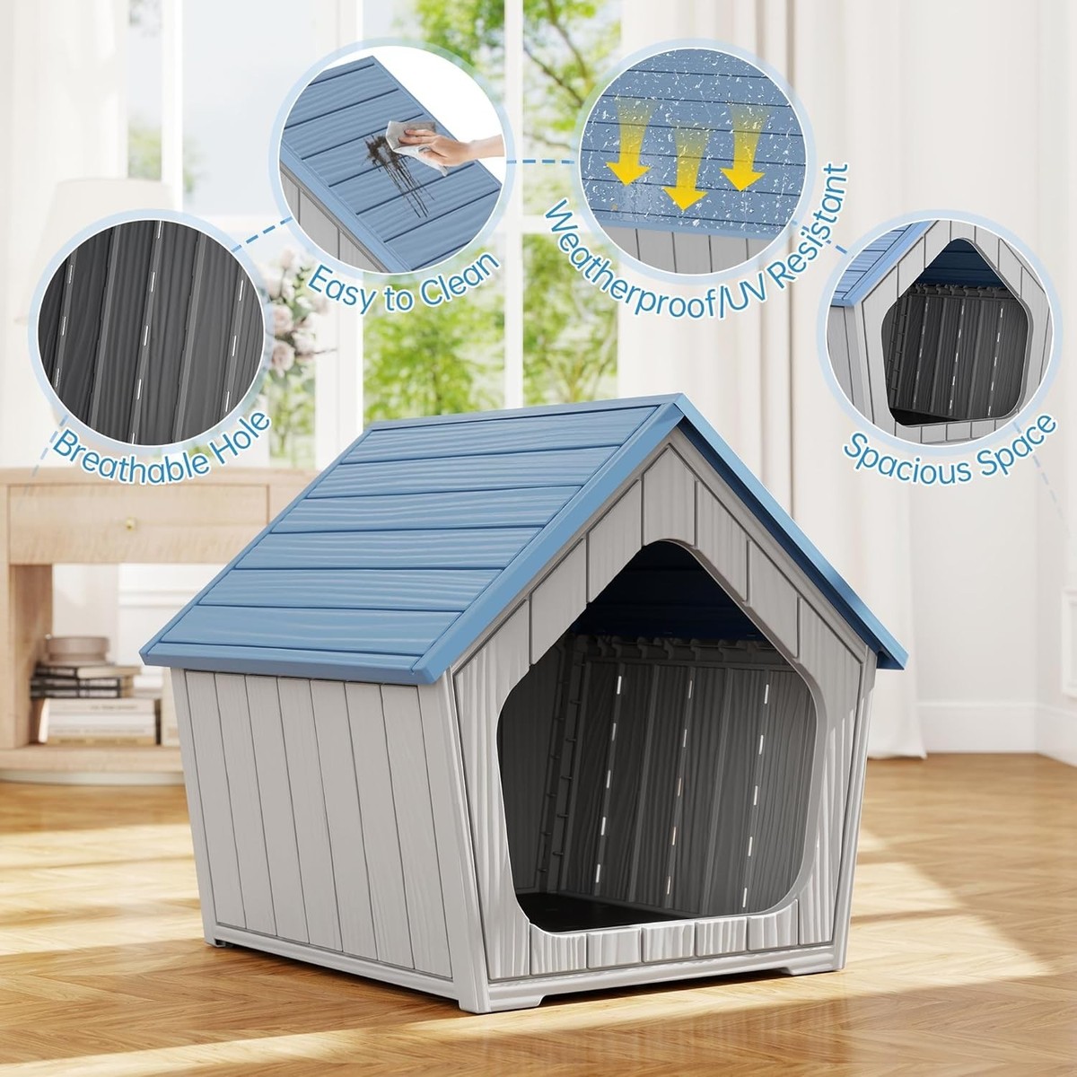 Modern Indoor/Outdoor Dog House with Ventilation - 23.43x22.44x22
