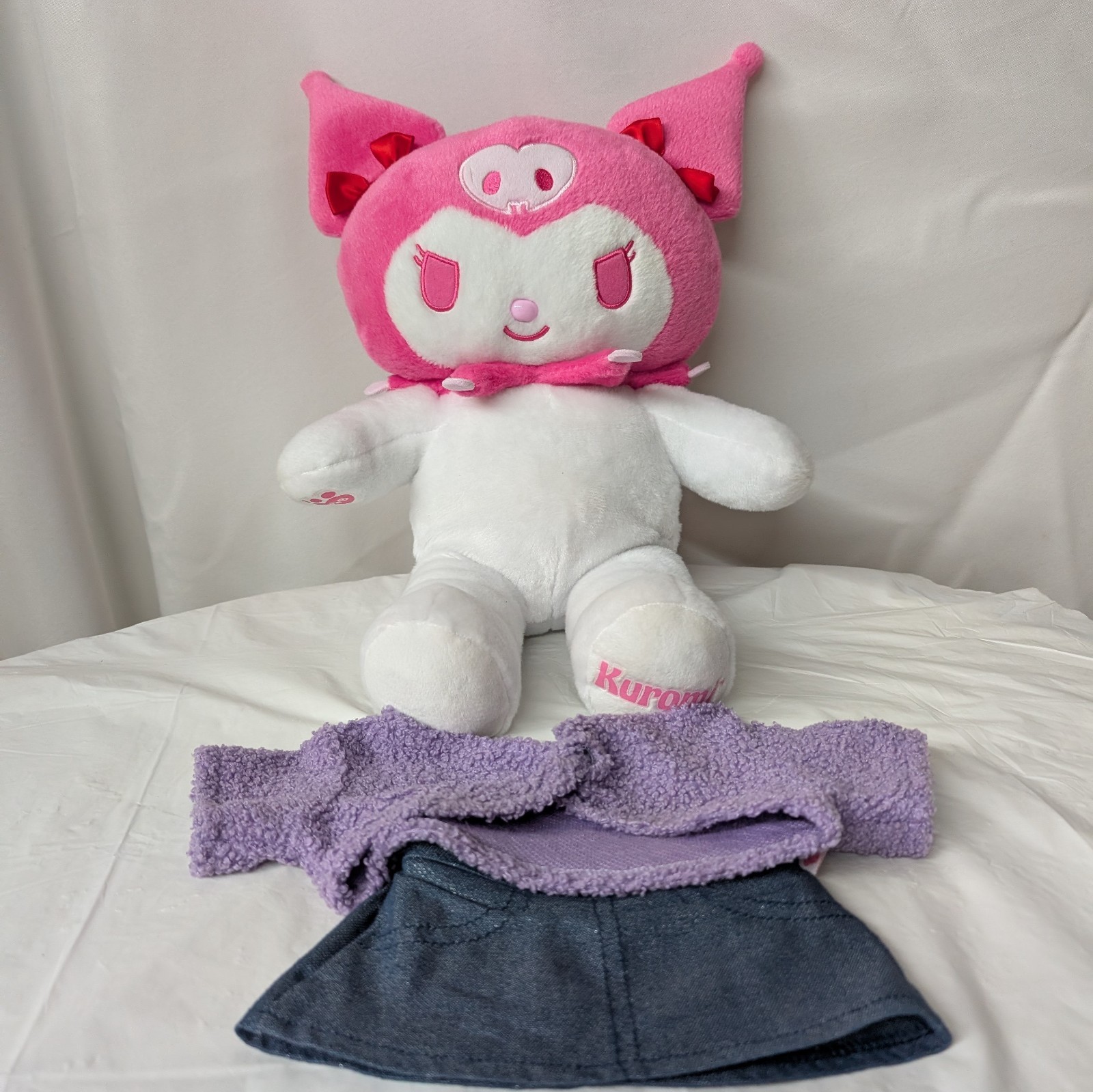 Build A Bear Sanrio Valentine’s Day Pink Kuromi Stuffed Plush Bow Collectible 