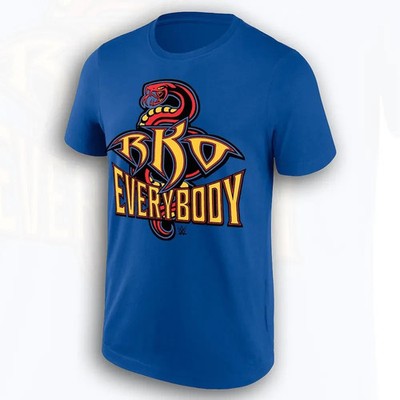 Men s Royal Blue RKO Everybody T-Shirt, Vintage Wrestling Finisher Graphic Tee