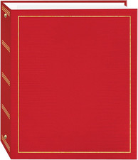 Magnetic Self-Stick 3-Ring Photo Album 100 Pages 50 Sheets , Red