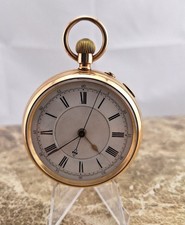 14k Gold L.W.C. Prescot 17 J Centre Secs Chronograph Deck Size Pocket Watch 1890
