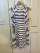 J.CREW Women's Sleeveless Striped Dress White Navy Blue size 4 Small