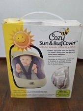 Cozy Cover infant car seat sun  bug cover- cream/tan polka  dots in box