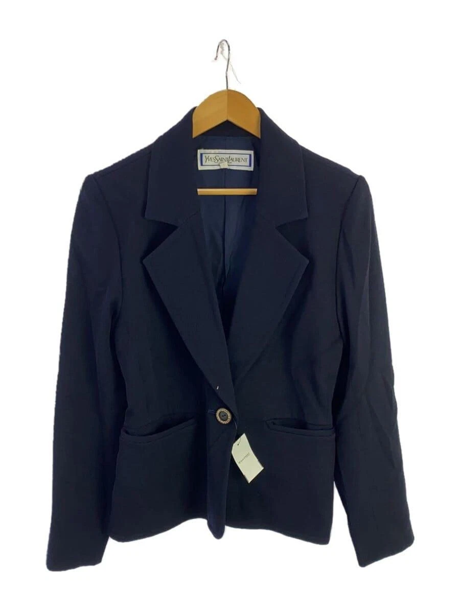 SAINT LAURENT (YSL) Giacca sartoriale YVES SAINT LAURENT L lana navy tinta unita usata
