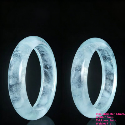 Ethereal Ice Pattern Crystal Bangle 61mm Inner Diameter Fine Women Bracelet Gift