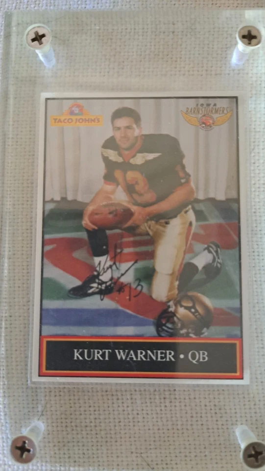 1995 Iowa Barnstormers Taco John's Kurt Warner Rookie RC Card Hof! RARO! Foto 2 de 4