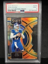 JOSH ALLEN 2023 Select Die Cut Orange Prizm Premier Level #/399 PSA 9 MT - BILLS