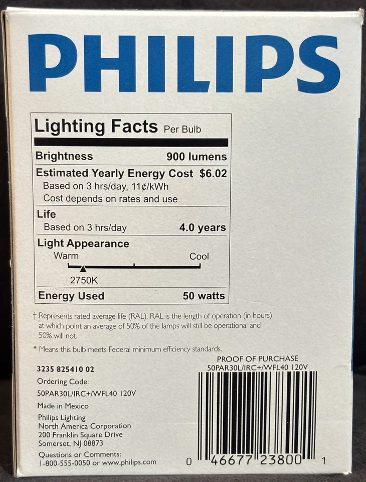 NEW PHILIPS ENERGY ADVANTAGE IR LIGHT/LAMP/BULB 50W PAR30L/IRC/+/WFL40 FLOODS - Image 3 of 4