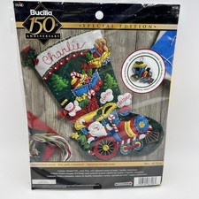 Bucilla Choo Choo Santa Felt Christmas Stocking Kit Special Edition 150th Ann.