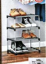 Mainstays 4 Tier Shoe Rack - Stackable & Modularized / NEW