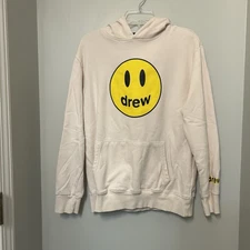 Drew House Mascot Hoodie Oversized L Cream Heavy Weight Cotton Sweatshirt Pocket