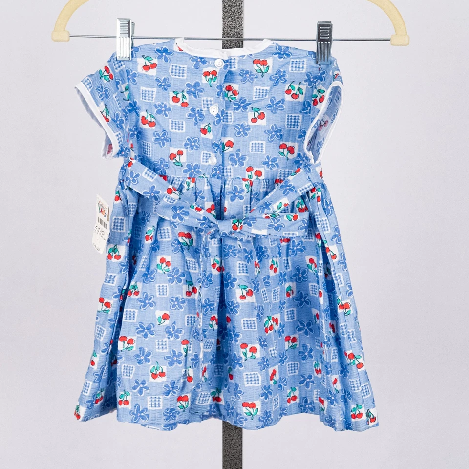 Vestido Solero Vintage Talbots Niños Pequeños Flor de Cerezo Pathwork Talla 18 Meses NUEVO Foto 4 de 4