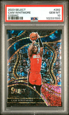 Cam Whitmore 2023 Panini Select Courtside Cosmic PSA 10 Rookie Rockets Wizards