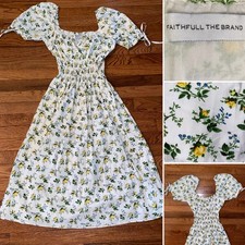 $219 Faithfull the Brand Flora Midi Dress Bendita Floral sz Small US4 NWOT