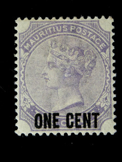 MAURITIUS 1 MINT LH STAMP SC # 89