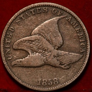 1858 Philadelphia Mint Copper Nickel Flying Eagle Cent with Large Letters
