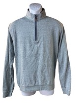 Johnnie-O Sully 1/4 Zip Pullover Sweater Shadow Grey Sz Medium