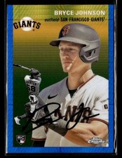 2023 Topps Chrome Platinum #20 Bryce Johnson Blue Prism Refractors Rookie Card