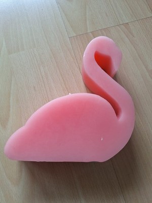 Kerze groß ''Tier Flamingo'' rosa, ca. 20 x 20 x 5 cm