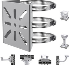 Universal Wall Mounting Bracket with 3 Loops, Stainless Steel Vertical Pole Moun