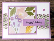 Stampin Up Card Kit HAPPY BIRTHDAY Flowers Bouquet Fresh Freesia Gold - 4 Cards