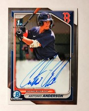 Antonio Anderson 2024 1st Bowman Chrome AUTO Red Sox Prospect AUTOGRAPH L6