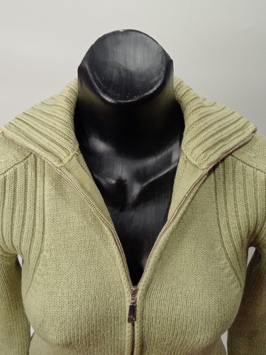 Vintage MONCLER 100 % WOOL Women's Jumper / Sweater .zip. Size S / Woolmark - Picture 3 of 13