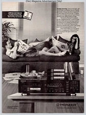 Pioneer CD Magazine Player Relaxed Weekend Living Room Vtg 1989 Advertisement