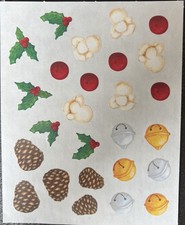 Creative Memories Stickers Christmas Holly Popcorn Cranberry Pinecones