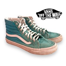 Vtg Vans Off the Wall Sk8 Hi 2-Tone Aqua Sneakers Shoes 4.5 Mens 6 Womens Grunge