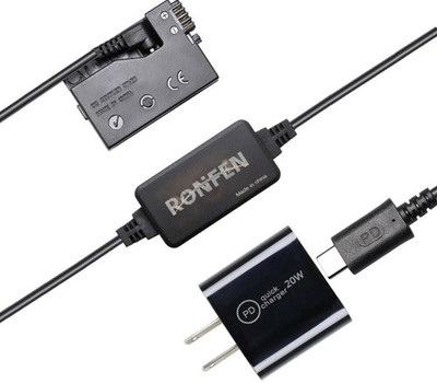 DR E8 DC Coupler LP E8 Dummy Battery Type C Power Adapter Kit for T2i T3i T4i